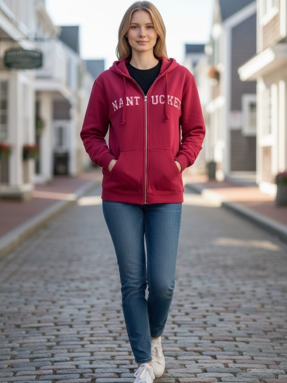 Fahrenheit Red Zip-Up Nantucket Hoodie